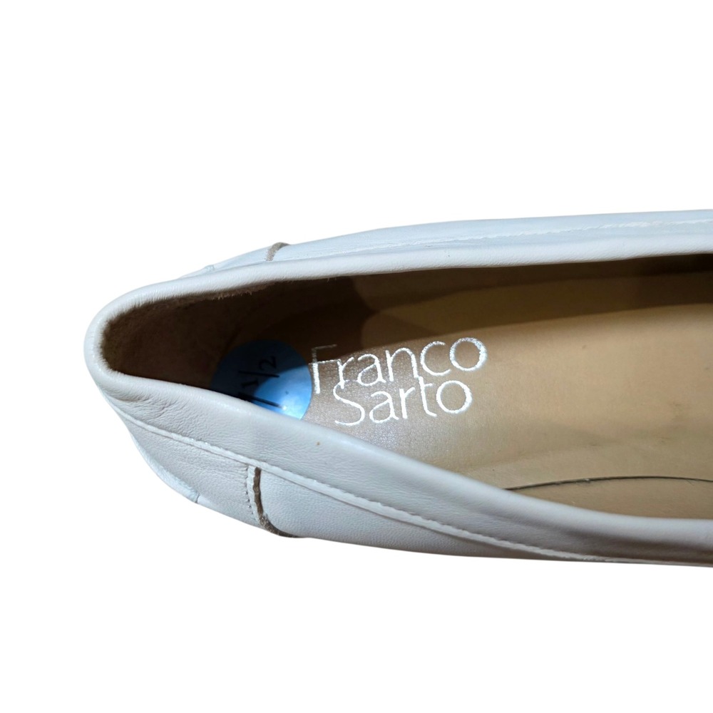 Franco Sarto Cream Leather Lug Sole Loafers Comfortable Womens Size 7.5 - Picture 7 of 8